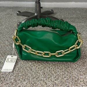 Green Ruched Women's Bag